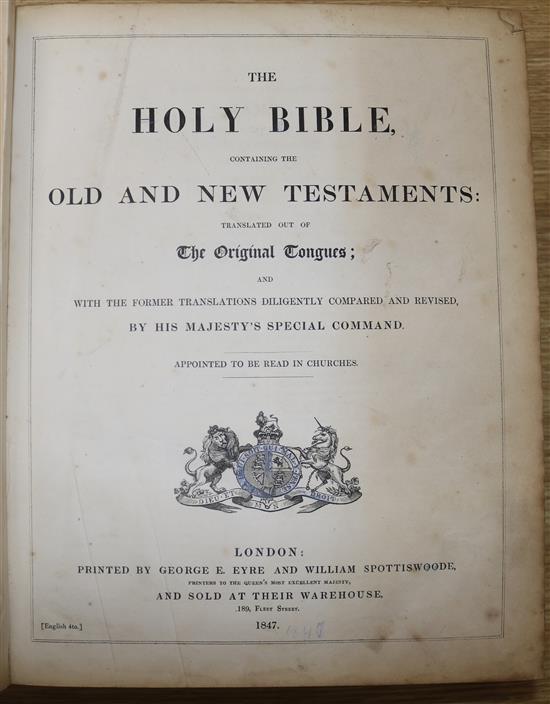 A leather bound 1847 bible
